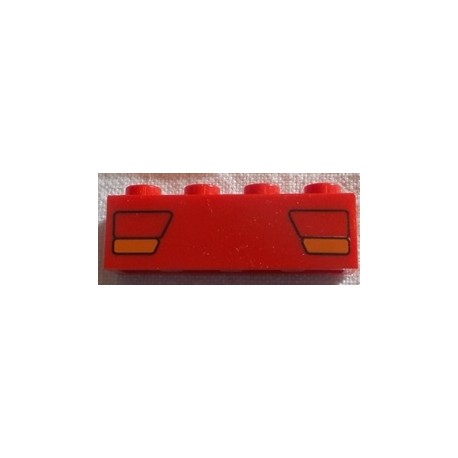 LEGO 3010px42 Brick 1 x 4 with Red and Orange Car Taillights Pattern