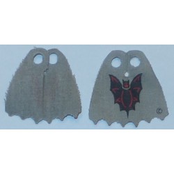 LEGO x83px3 Minifig Accessory Cape Cloth with Scalloped Edge and Dull Corners and Bat Pattern